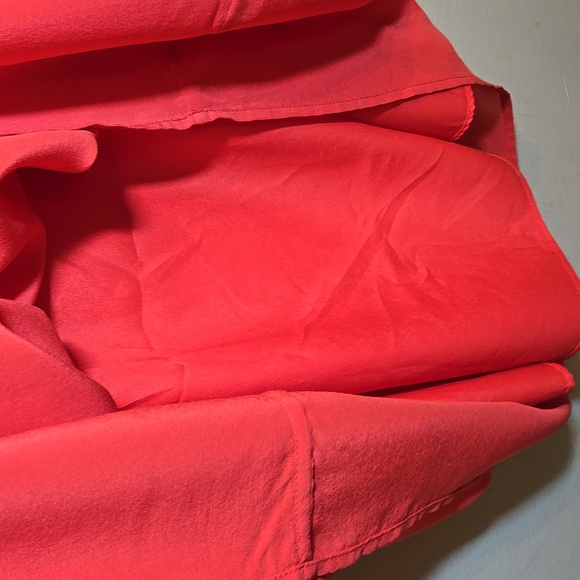 J. Crew Washable Silk Sleeveless A-Line Lined Chiffon Coral Maxi Dress NWOT - Picture 8 of 14